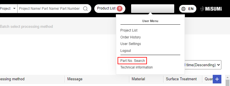 Search Part Number