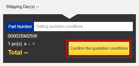 Click "Confirm the quotation conditions"