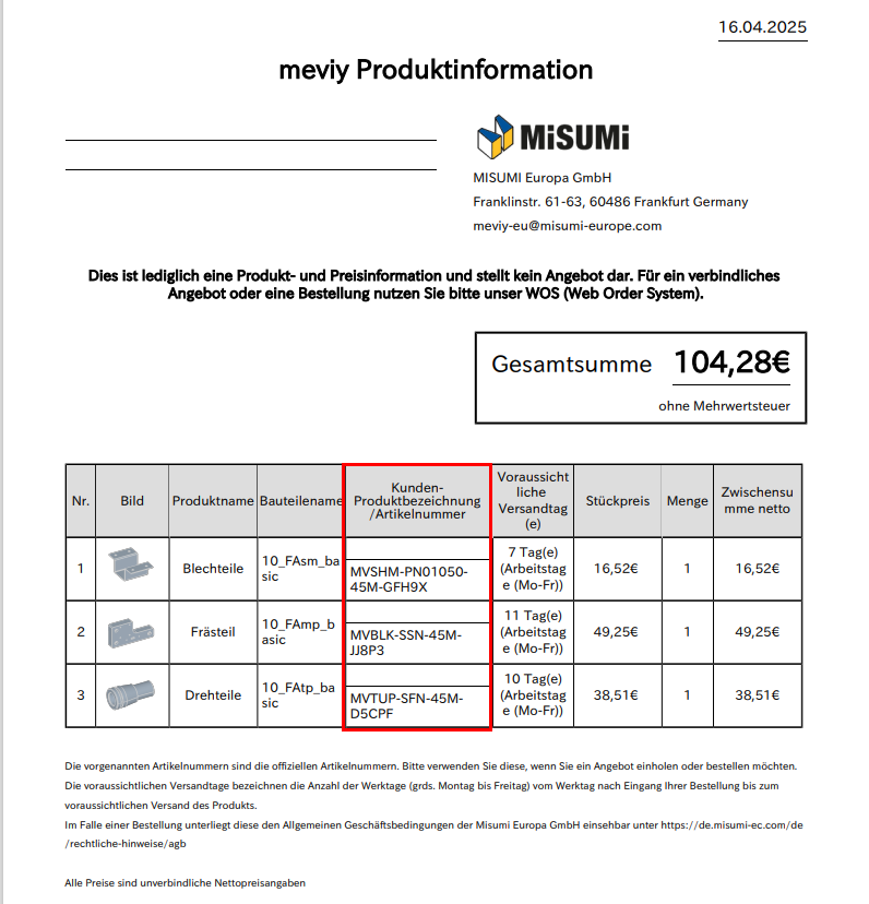 Produktinformation