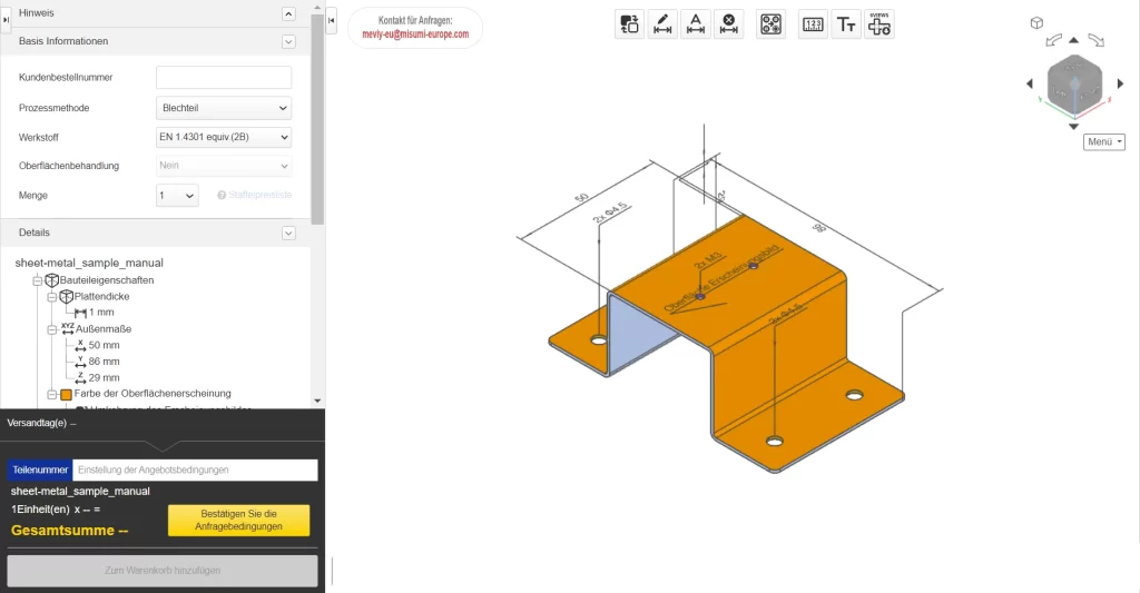 Entdecken Sie, wie meviy funktioniert und laden Sie unsere kostenlosen 3D-CAD-Muster für Blechteile herunter.