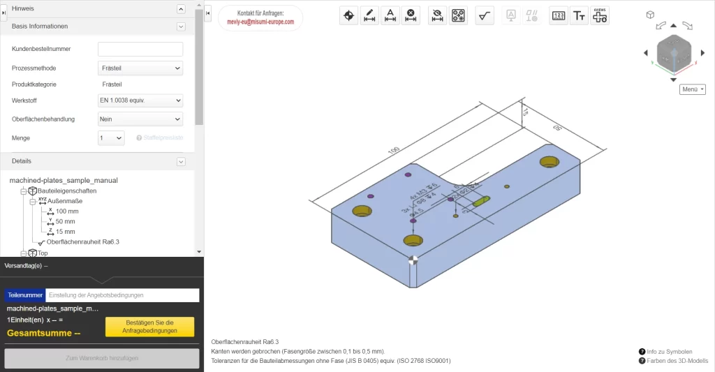 Entdecken Sie, wie meviy funktioniert und laden Sie unsere kostenlosen 3D-CAD-Muster für Frästeile herunter.