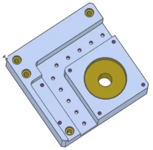 3D CAD model of a custom machined plate upload to meviy