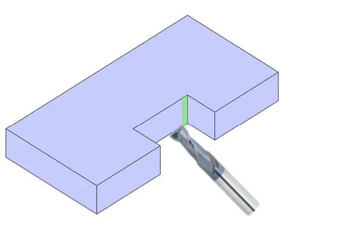 Example of an end mill machining an open pocket