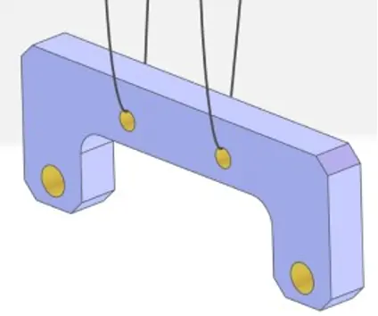 In order to complete a surface treatment, holes need to be drilled to suspend the part.