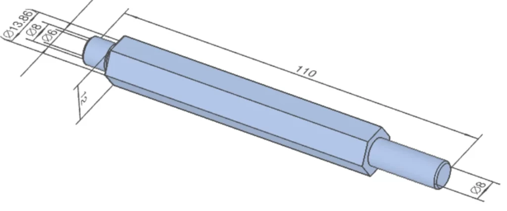 example of an hexagonal bar offered by meviy by MISUMI