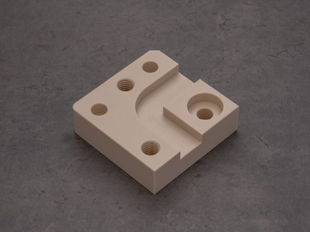 example of a CNC milled part in PPS (Standard, Natural Color)