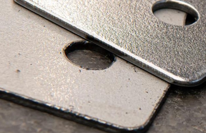 example of the difference between two components, one of which has undergone the deburring process.